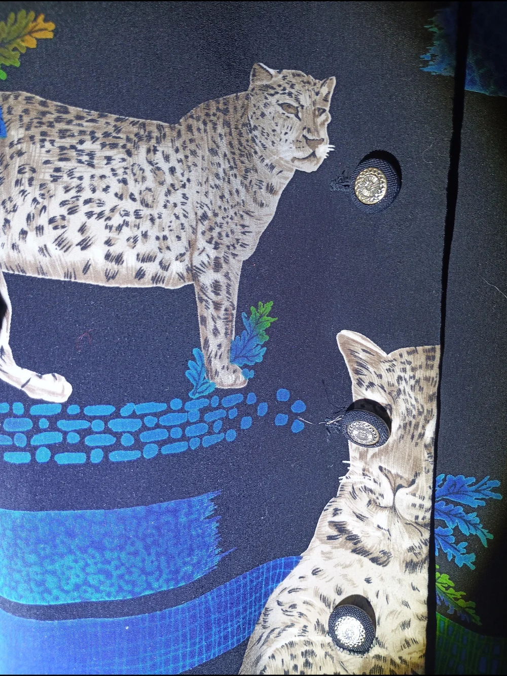 Vintage 90s Jones of Dallas Snow Leopard Print Blouse Plus Size 24W